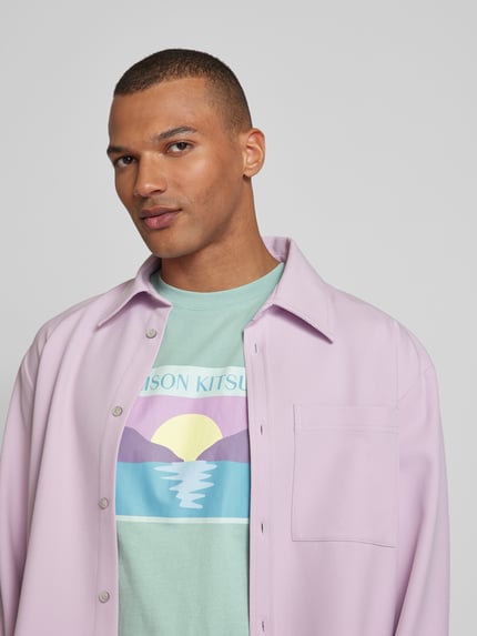 MAISON KITSUNÉ T-Shirt mit Label-Stitching Mint 3