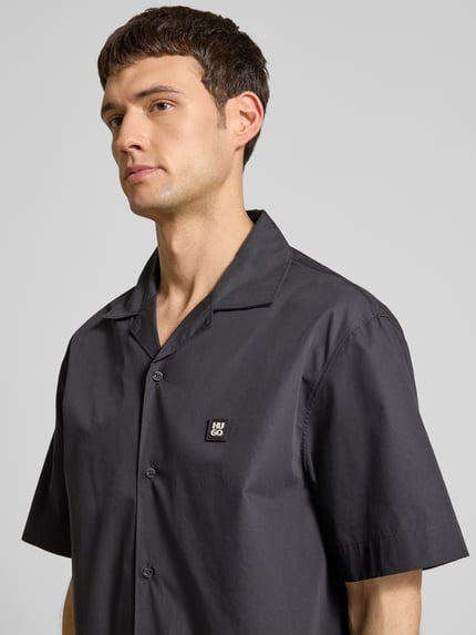 HUGO Koszula casualowa o kroju oversized z czystej bawełny model ‘ESPINO’ Czarny 3