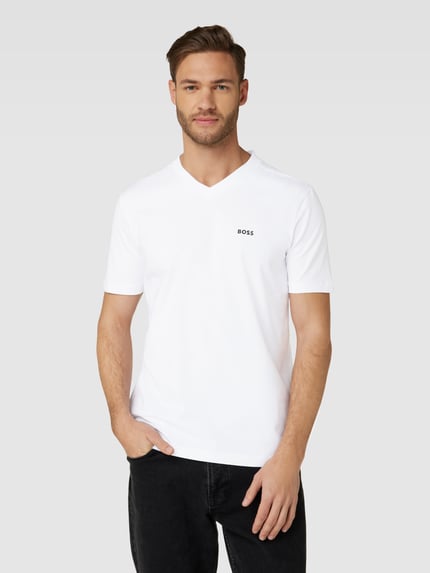 BOSS Green T-shirt met V-hals Wit - 4