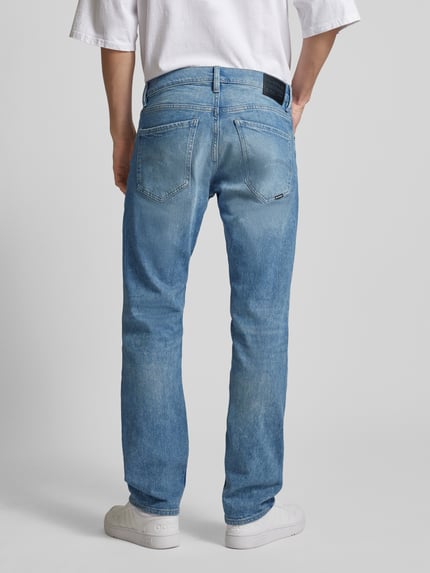 G-Star RAW Straight fit jeans met labelpatch, model 'Mosa' Blauw - 5