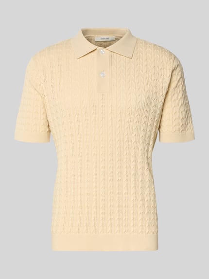 Selected Koszulka polo z czystej bawełny o kroju regular fit model 'MATTIS' Piaskowy 2