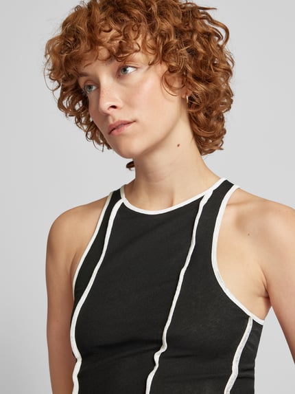 Nanushka Top met contrastkleurige siernaden Zwart - 3