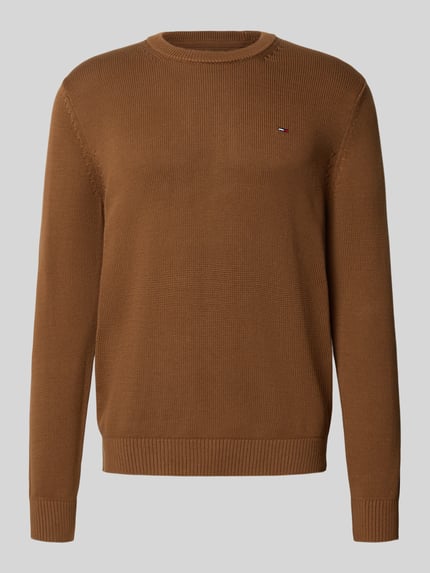 Tommy Jeans Regular Fit Strickpullover aus reiner Baumwolle Mittelbraun 2