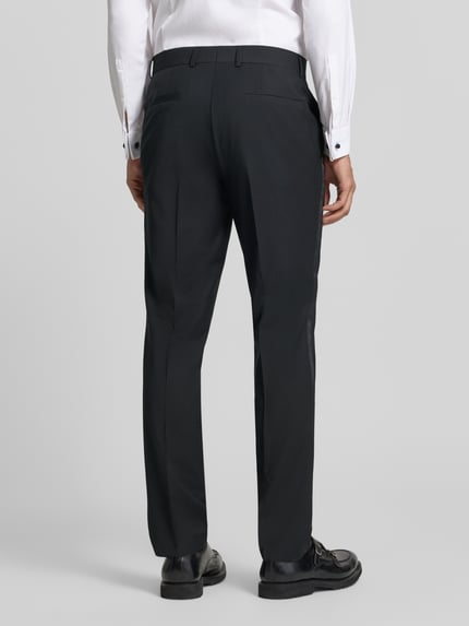 HUGO Regular Fit Business-Hose aus Wolle mit Bügelfalten Black 5