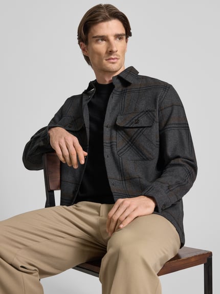 JACK & JONES Premium Freizeithemd mit Knopfleiste Modell 'RAYLE' Anthrazit 3