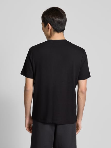 HUGO T-shirt z wyhaftowanym logo model ‘Austin’ Czarny 5