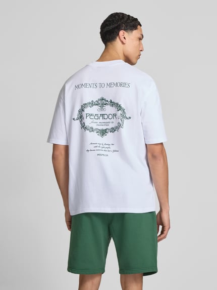 PEGADOR Oversized T-Shirt mit rückseitigem Motiv-Print Modell 'Reine' Weiss 5