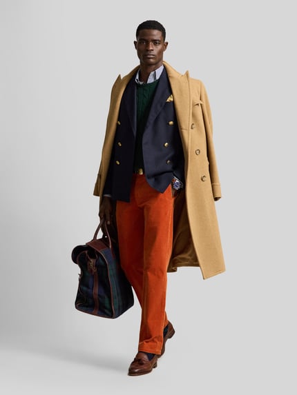 Polo Ralph Lauren Spodnie sztruksowe o kroju straight fit z mieszanki bawełny Pomarańczowy 1