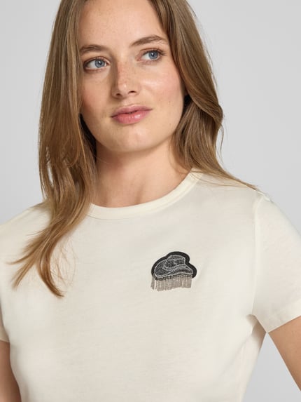 BOSS Orange T-shirt o kroju Slim Fit z czystej bawełny Złamany biały 3