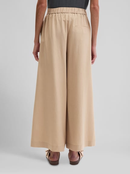 Marc O'Polo Wide leg culotte met linnen Zand - 5