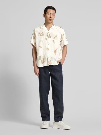JACK & JONES Premium Regular Fit Freizeithemd mit Resortkragen Modell 'PALERMO' Offwhite 1