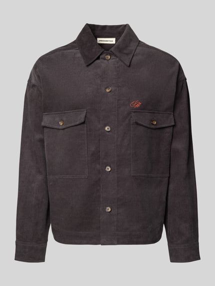 PROHIBITED Hemdjacke mit Knopfleiste Anthrazit 2