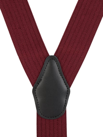 Produktfoto, Längenverstellbare Hosenträger in Y-Form von Willen aus Material-Mix mit Stretch-Anteil, Breite 3,5 cm, bordeaux, Detailansicht