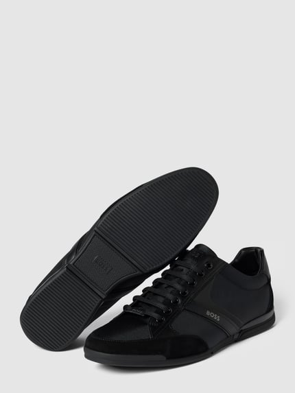 BOSS Sneaker aus echtem Leder Modell 'SATURN_LOWP_MX A_N' Black 4