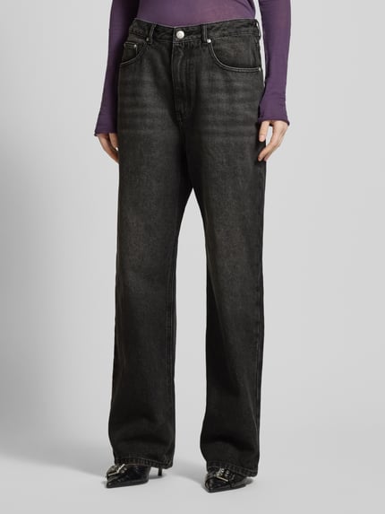 REVIEW Mid Waist Baggy Fit Jeans aus reiner Baumwolle Black 4