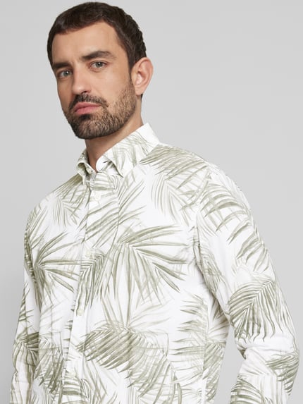 Tom Tailor Denim Koszula casualowa o kroju relaxed fit z mieszanki wiskozy i lnu Biały 3
