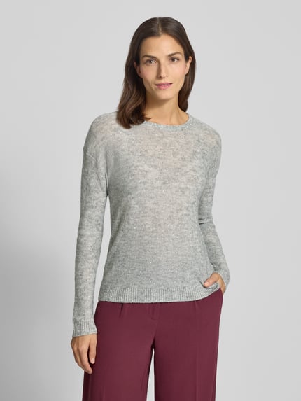 Brax Strickpullover aus Woll-Mix mit Alpaka-Anteil Modell 'Lesley' Mittelgrau 4