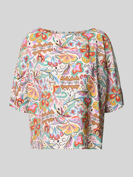 Bluse aus Viskose-Mix mit U-Boot-Ausschnitt Shop The Look MANNEQUINE