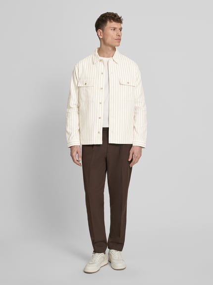 HUGO Oversized Hemdjacke aus reiner Baumwolle Modell 'EPOLDO' Offwhite 1