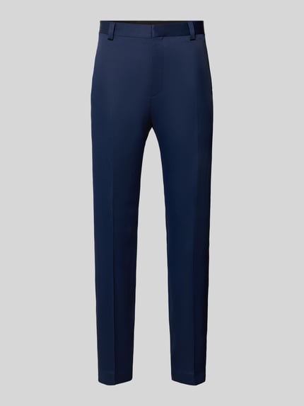 HUGO Regular Fit Bundfaltenhose mit Viskose-Anteil Modell 'Teagen' Dunkelblau 2