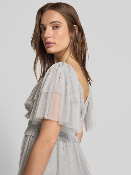 Lace & Beads Sukienka koktajlowa z dekoltem w serek i tasiemką w talii Zielony 3