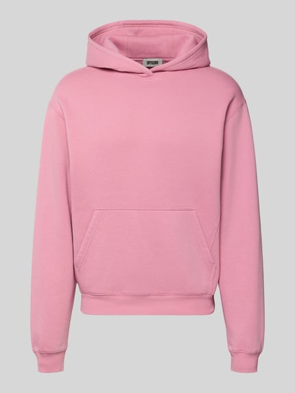 Produktfoto, Hoodie mit Kapuze Modell 'KAMILIO' von Drykorn in Rosa, Baumwoll-Mix, lockerer Schnitt, Känguru-Tasche, gerippte Abschlüsse
