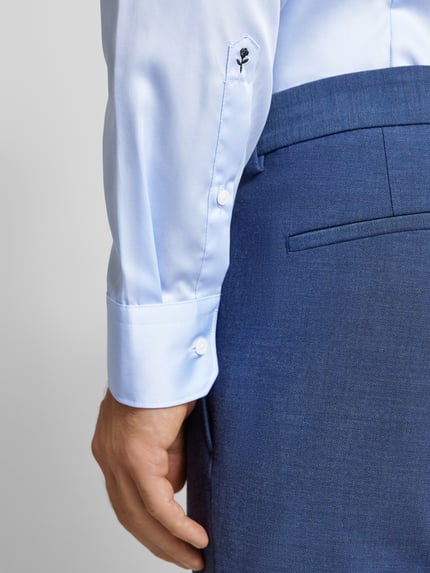 Seidensticker Slim Fit Businesshemd aus reiner Baumwolle Bleu 3