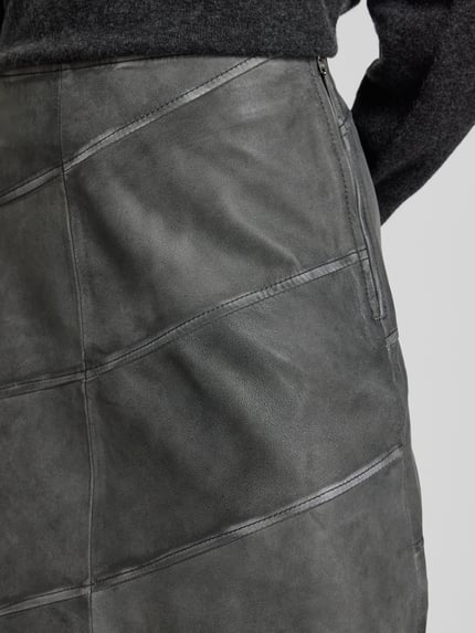 YAS Minirok met knoop- en ritssluiting model 'MAYA' Antraciet - 3