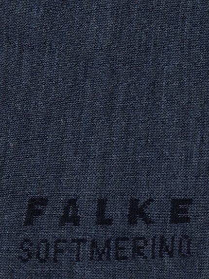 FALKE Socken mit Label-Schriftzug Modell 'SOFTMERINO' Jeansblau Melange 2