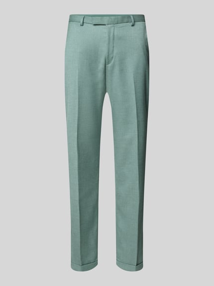 MCNEAL Spodnie do garnituru o kroju slim fit z dodatkiem lnu Zielony 2