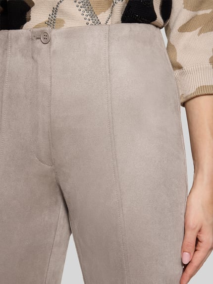 Betty Barclay Broek van imitatieleer met logodetail Taupe - 3