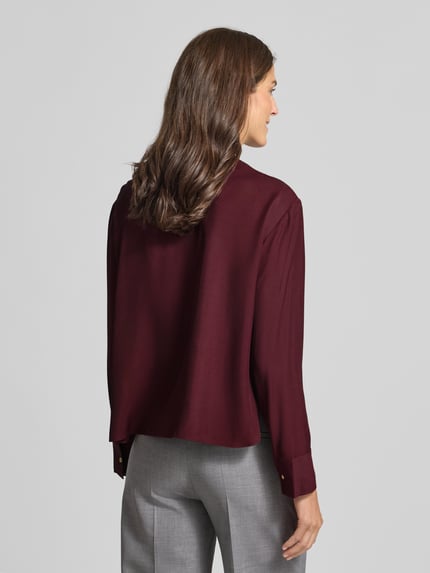 Tommy Hilfiger Relaxed Fit Langarmbluse aus reiner Viskose Bordeaux 5
