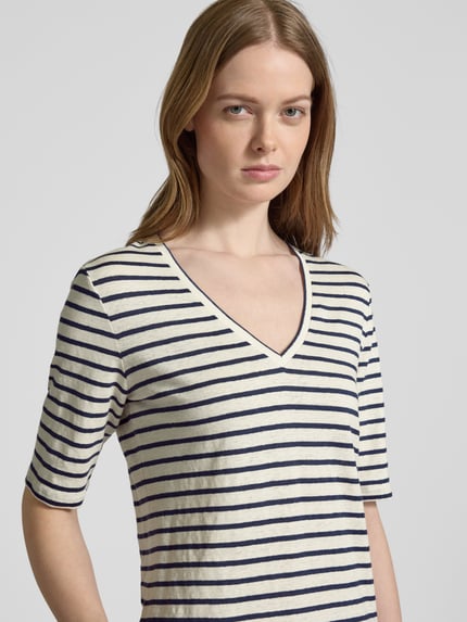 Weekend Max Mara T-shirt z dekoltem w serek model ‘OPZIONE’ Niebieski 3