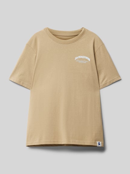 JACK & JONES T-Shirt mit Label-Print Camel 1