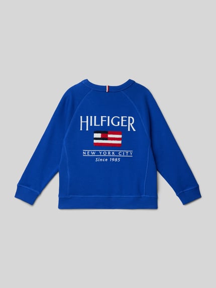 Tommy Hilfiger Teens Relaxed fit sweatshirt met labelstitching Blauw - 3