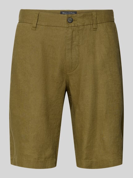 Produktfoto, Regular Fit Shorts aus reinem Leinen Modell 'RESO JOGGER' von Marc O'Polo für Herren, Optik: Unifarben, Passform: Regular-Fit, Verschluss: Knopf und verdeckter Reißverschluss, seitliche Eingrifftaschen, Paspeltaschen, Material: Leinen, hergestellt in Europaproduktion.