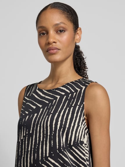 OPUS Midikleid aus Viskose Modell 'Wicy palm leaves' Black 3