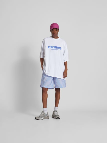 VETEMENTS Short met streepmotief Blauw - 1