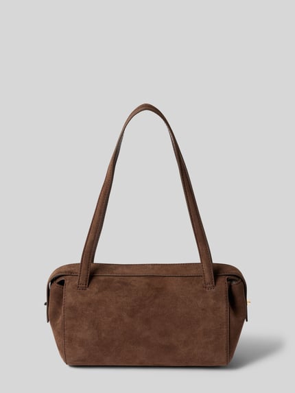 Productfoto, Henkeltasche in suèdelook model 'Meelo S_Duffle SM' van HUGO, donkerbruin, rechthoekige vorm, Dames Henkeltasche