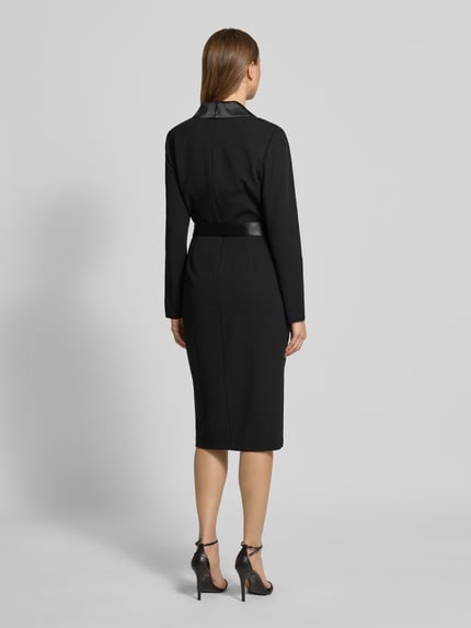 Adrianna Papell Knielange cocktailjurk in wikkellook Zwart - 5