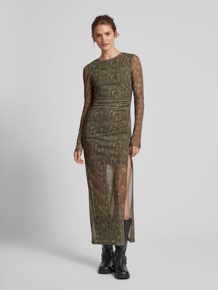 NOISY MAY® Maxi-jurk met plooien, model 'JUDITH' Grafiet - 4