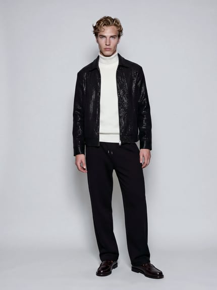 HUGO Bomberjacke mit glänzender Strukturoptik Black 1