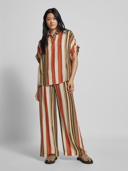 Jake*s Collection Wide Leg Stoffhose mit Eingrifftaschen Terra 1