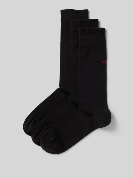 HUGO Socken mit Label-Detail im 3er-Pack Modell 'UNI COLORS' Black 1