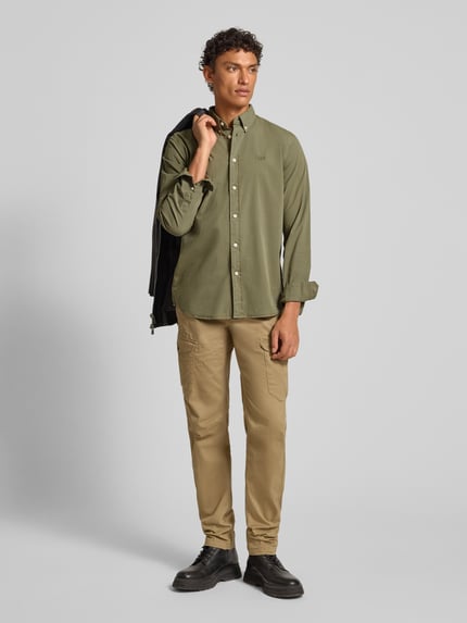 PME Legend Regular Fit Freizeithemd mit Button-Down-Kragen Oliv 1
