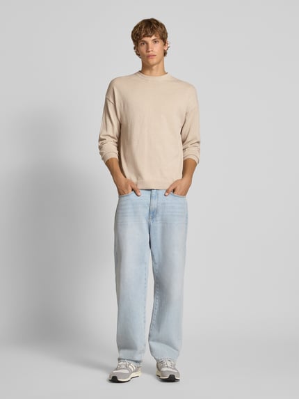 ONLY & SONS Relaxed Fit Strickpullover mit Baumwoll-Anteil Modell 'JOB' Beige 1