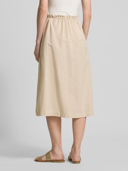 Christian Berg Woman Linnen rok met loopsplit Beige - 5