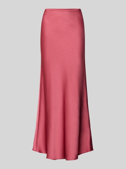 Productfoto, Maxirok uit satijn model 'Vicky' van Neo Noir, A-lijn, roze kleur, lichte glans, effen oppervlak, maat 36 bustewijdte 36 cm, totale lengte 105 cm