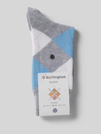 Burlington Socken mit Zickzack-Muster Modell 'Queen' Hellgrau 3