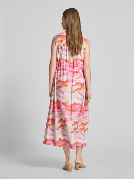 YAS Midikleid mit V-Ausschnitt Modell 'AROLA' Pink 5